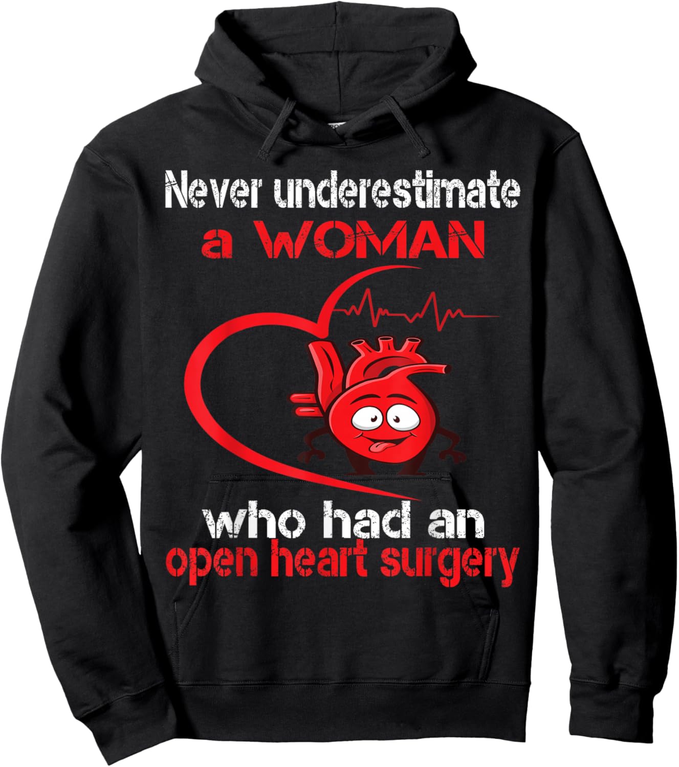 Never underestimate a woman who has surgery on the heart Hoodie - Hoodie | Black