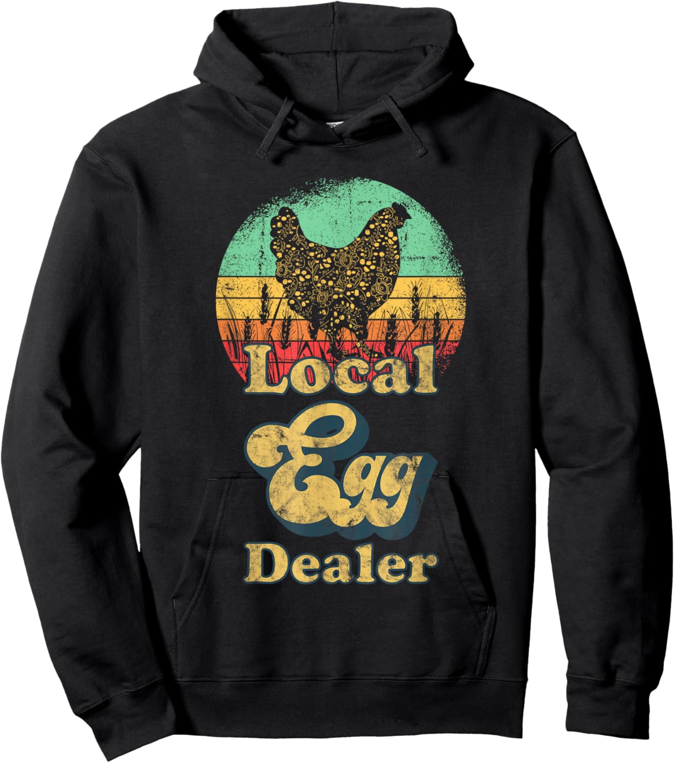 Local Egg Dealer Retro Local Egg Chicken Seller Hoodie - Hoodie | Black
