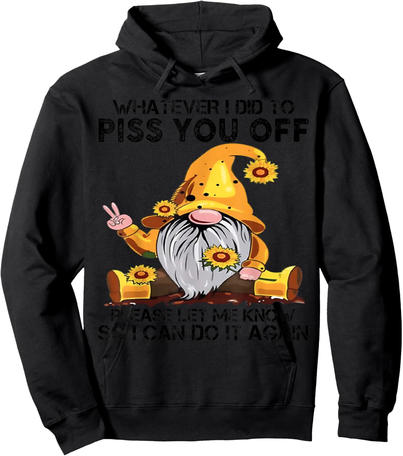 Whatever I Did To Piss You Off Please Let Gnome Hoodie - Hoodie | Black