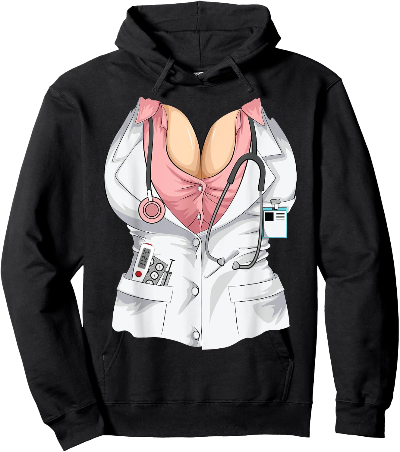 Cool Sexy Doctor Halloween Costume | Funny Lazy DIY Gift Hoodie - Hoodie | Black