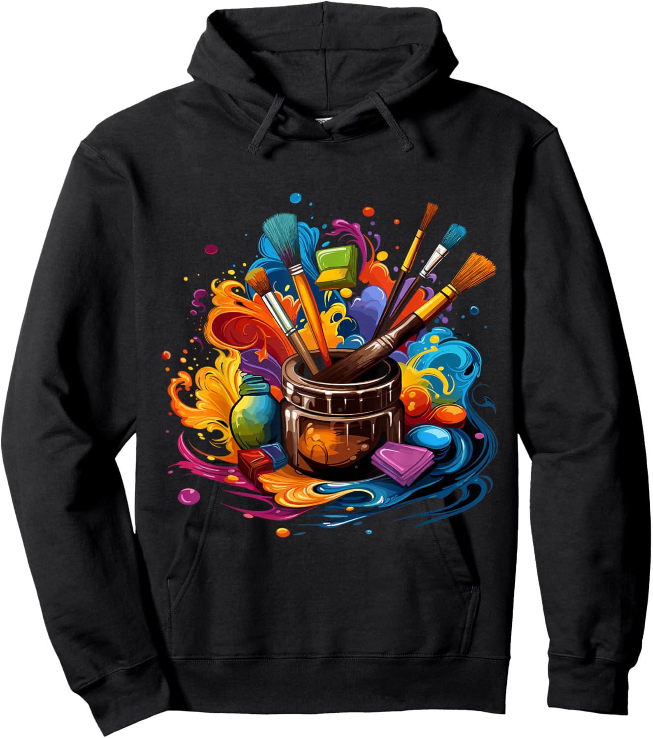 Artist Paint Palette And Brushes Art -Adults Black Art Hoodie - Hoodie | Black