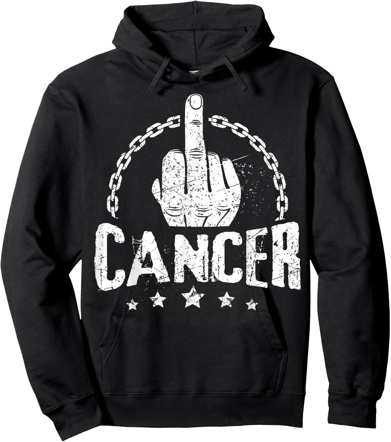 Middle Finger to Cancer Cancer Awareness Hoodie - Hoodie | Black