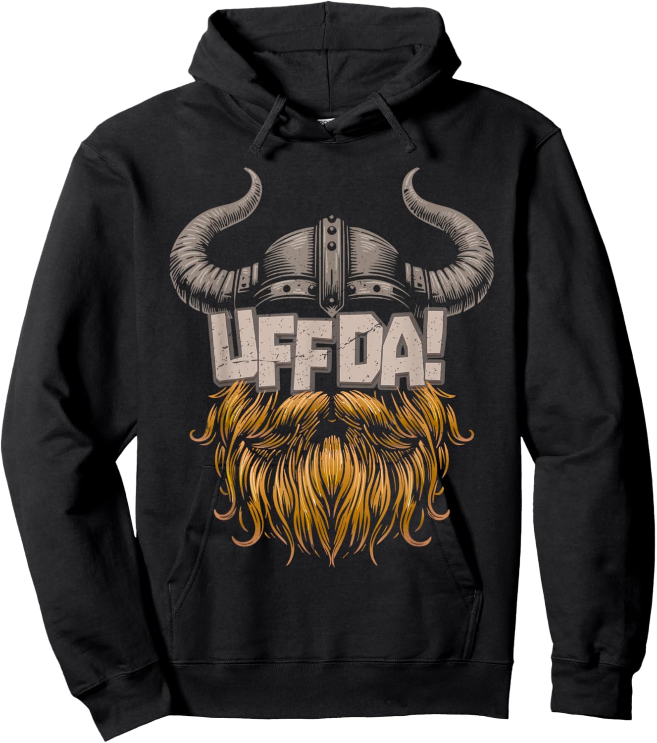 Norwegian Quote: UFF DA - Scandinavian Viking Hoodie - Hoodie | Black