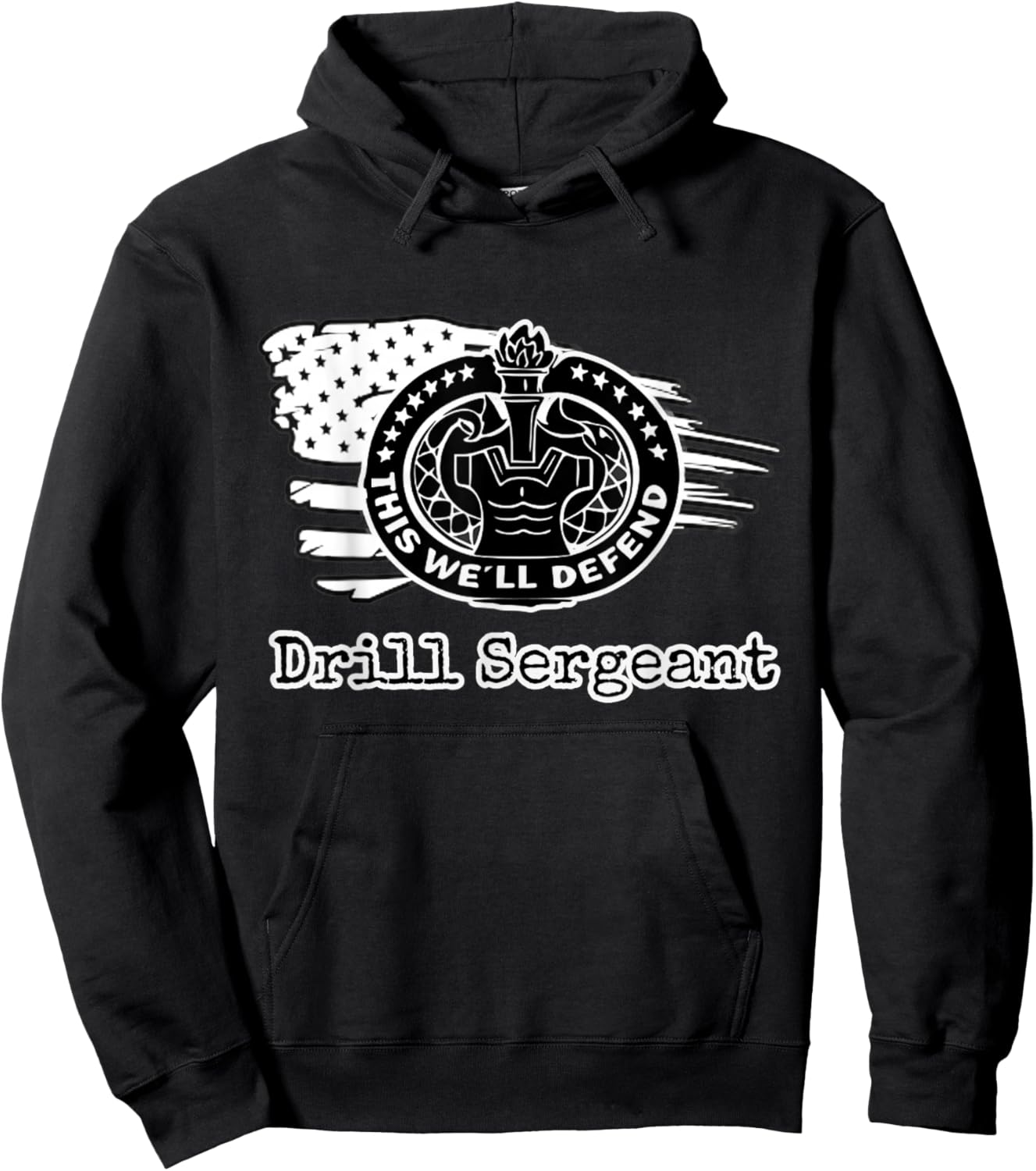 Army Drill Sergeant Badge Hoodie - Hoodie | Black