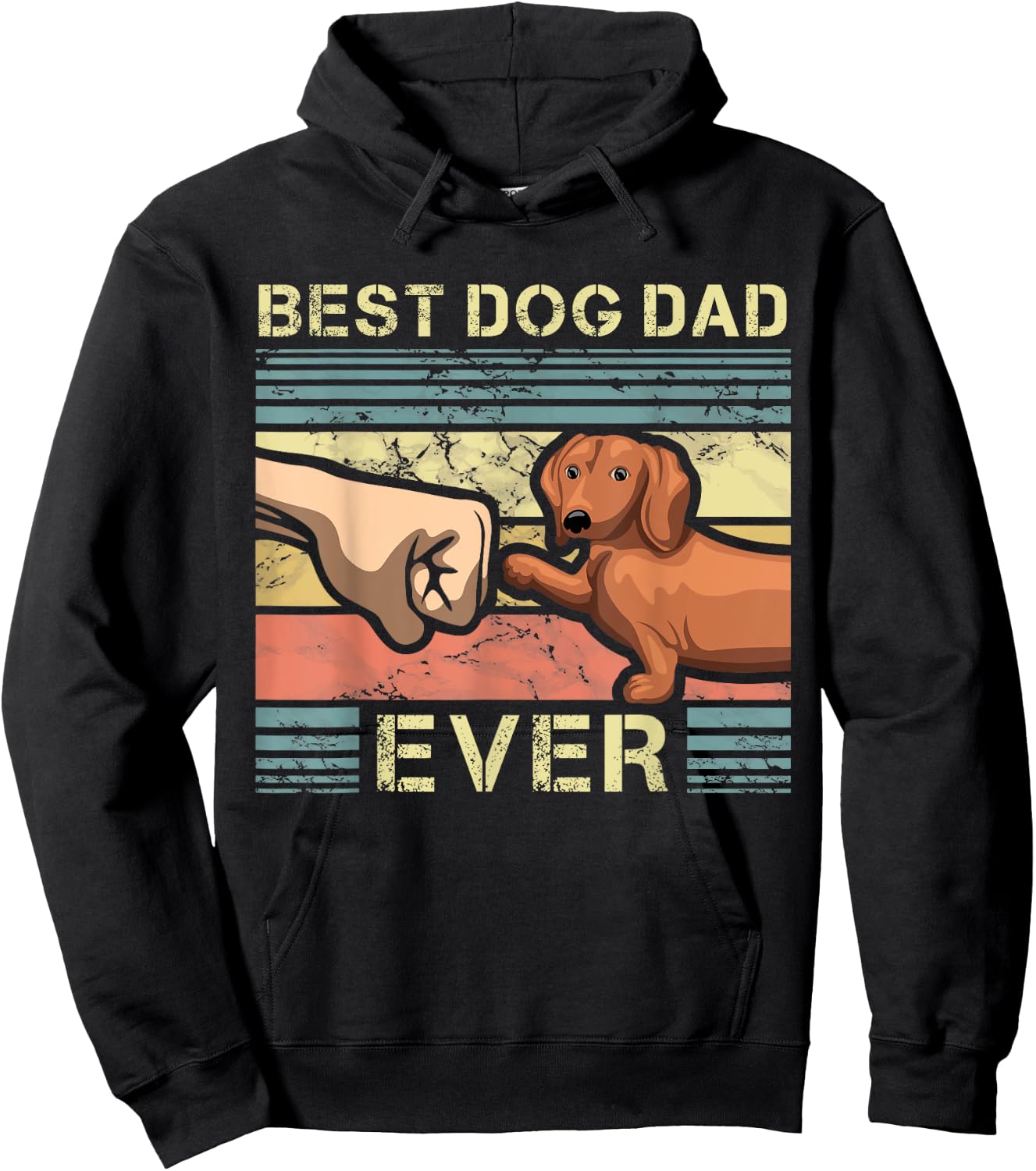 Best Dachshund Dad Ever Funny Wiener Dog Animal Lover Father Hoodie - Hoodie | Black