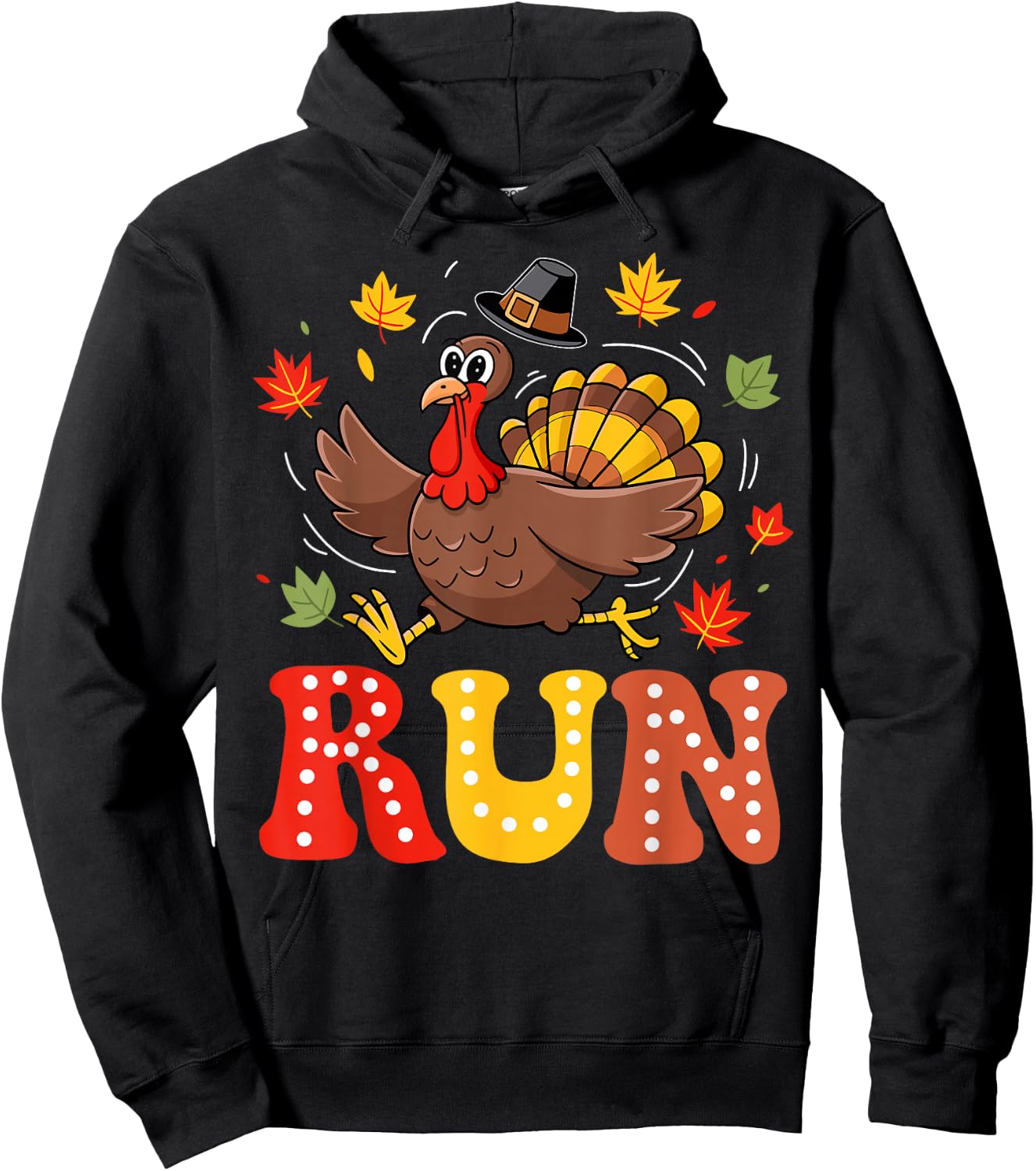 Turkey Run Costume Thanksgiving Running Turkey Trot Hoodie - Hoodie | Black