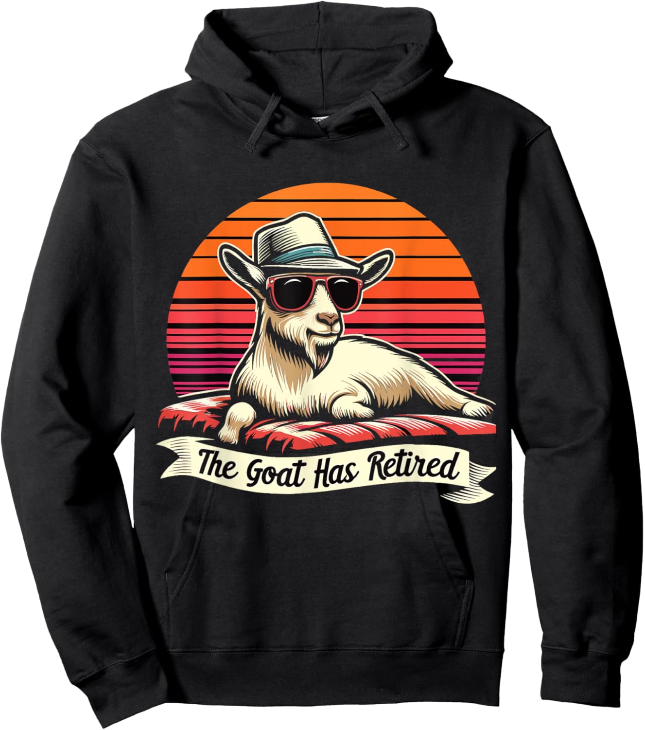 the goat has retired men Retirement goat Pension plan Hoodie - Hoodie | Black