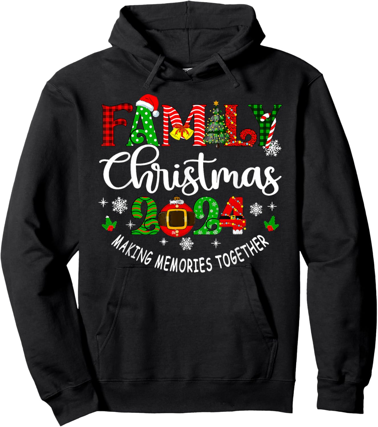 Family Christmas 2024 Making Memories Together Matching PJs Hoodie - Hoodie | Black