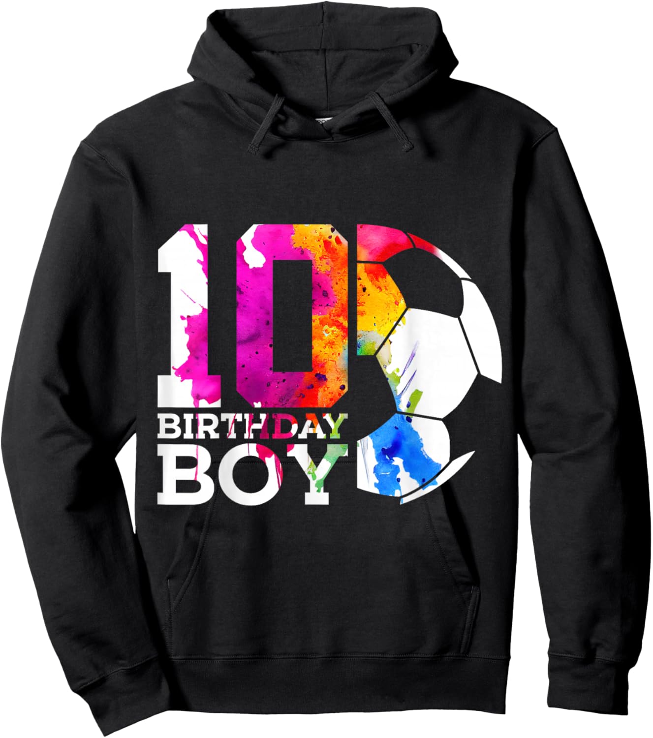 10 Birthday Boy Soccer 10th Birthday Hoodie - Hoodie | Black