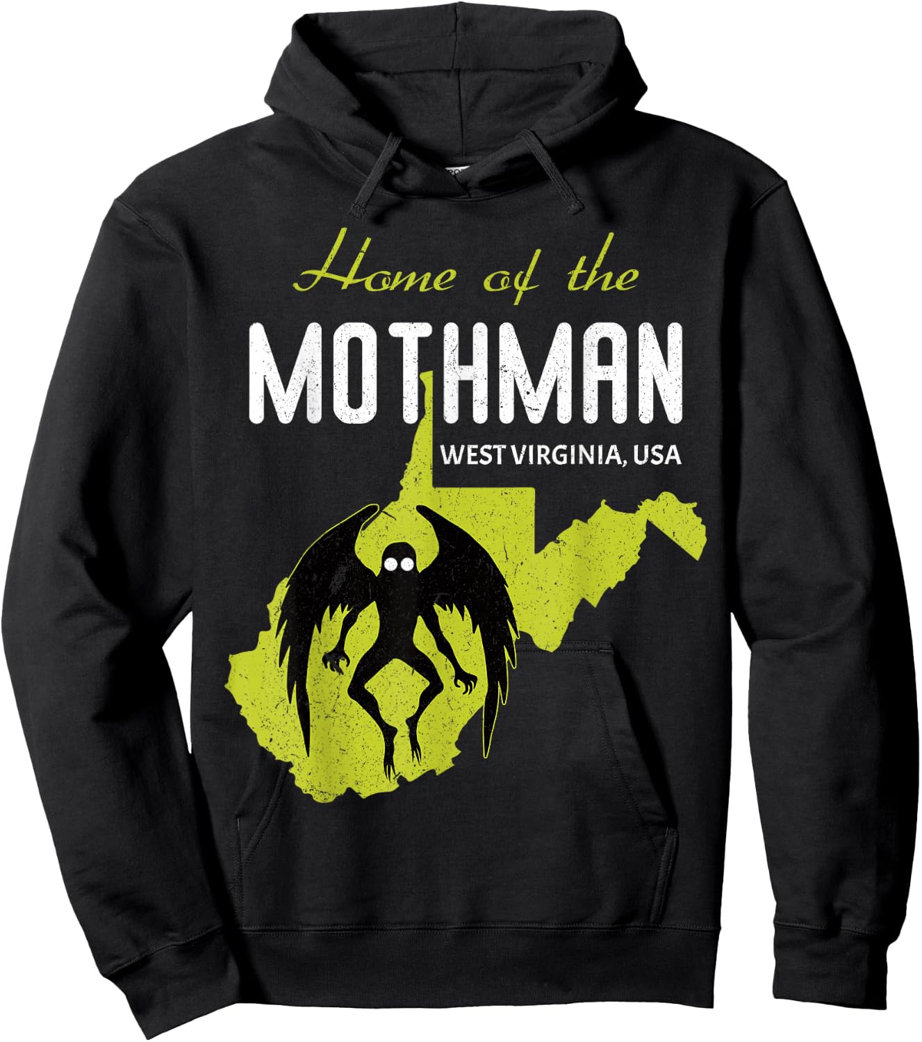 Home Of The Mothman West Virginia State American Cryptid Hoodie - Hoodie | Black
