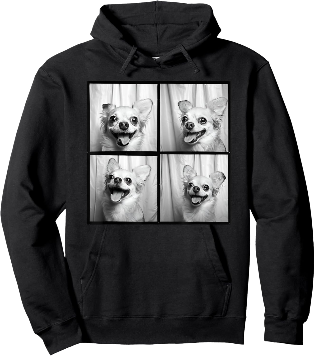 Smiling Chihuahua Face Funny Dog Photoshoot Chihuahua Mom Women Kids Hoodie - Hoodie | Black