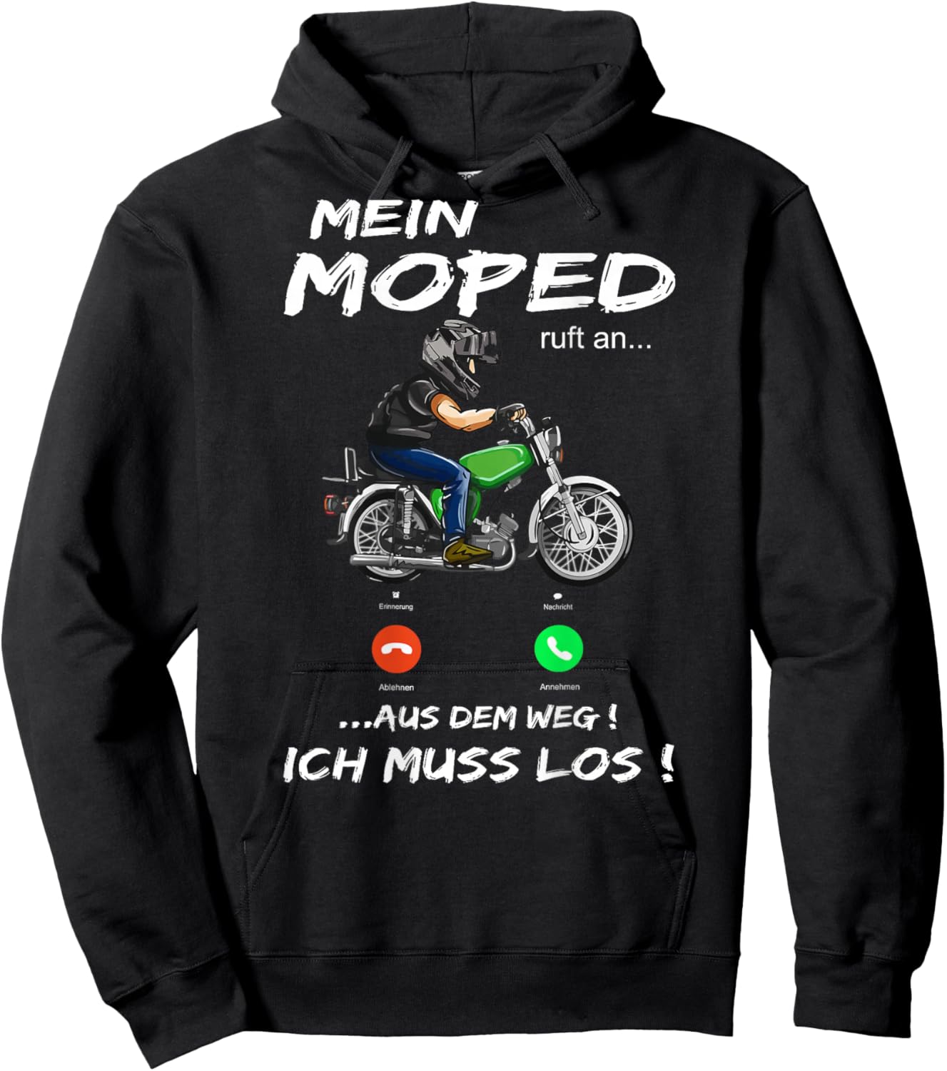 Moped fanartikel "Mein Moped ruft an" Moped fahren Hoodie - Hoodie | Black