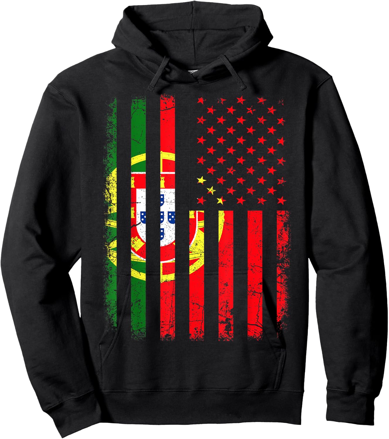 Portuguese American Flag Portugal America Pride Heritage Hoodie - Hoodie | Black
