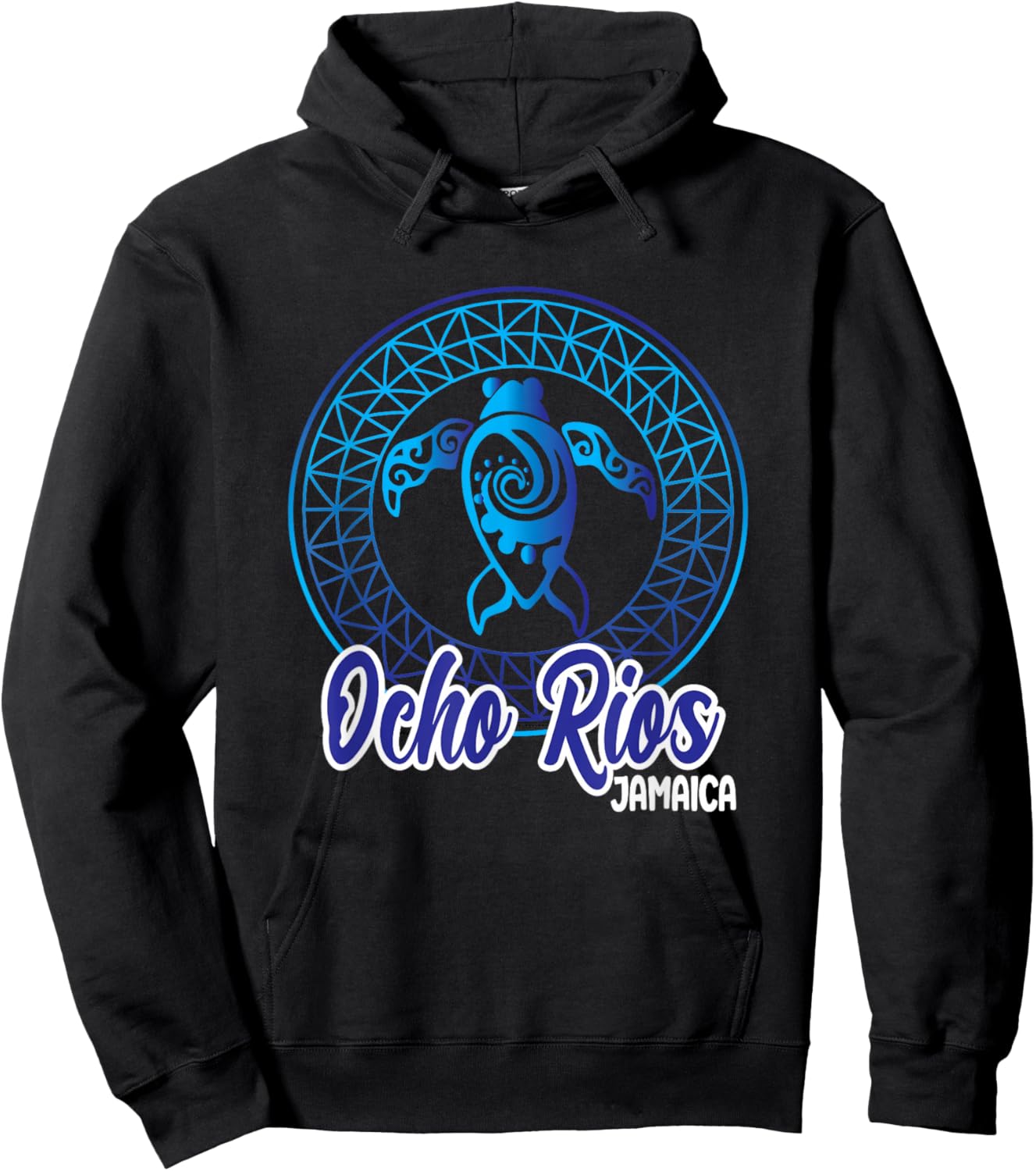 Ocho Rios Souvenirs Jamaica Tribal Sea Turtle Vacation Hoodie - Hoodie | Black