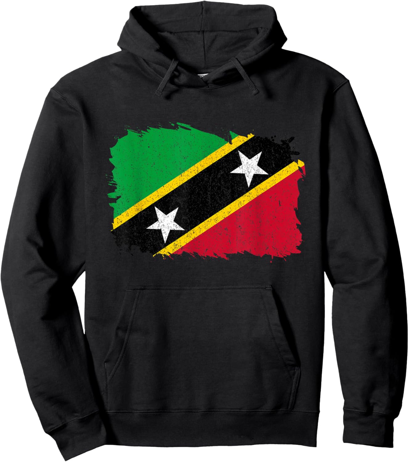 Saint Kitts and Nevis Nevisian Pride Vintage Nevisian Flag Hoodie - Hoodie | Black