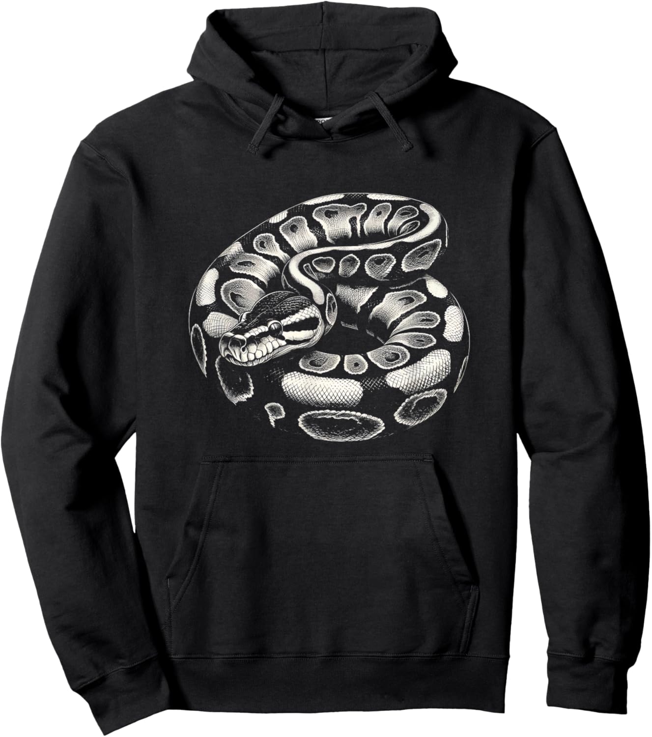 Ball Python Snake Graphic Art Design Hoodie - Hoodie | Black
