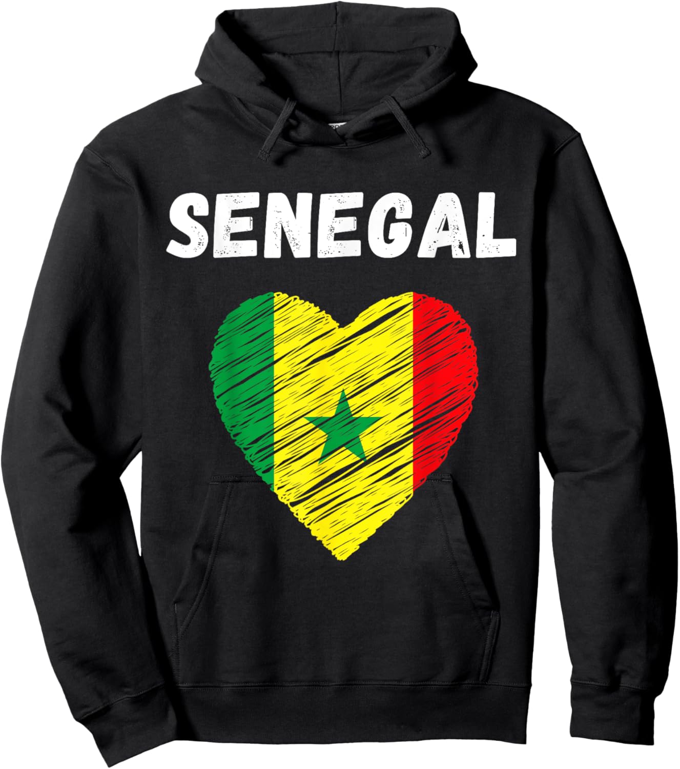 Senegal Flag Holiday Senegal Heart Senegalese Flag Hoodie - Hoodie | Black