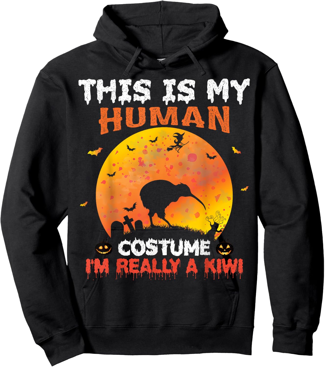 This Is My Human Costume I'm Really A Kiwi Bird Halloween Hoodie - Hoodie | Black