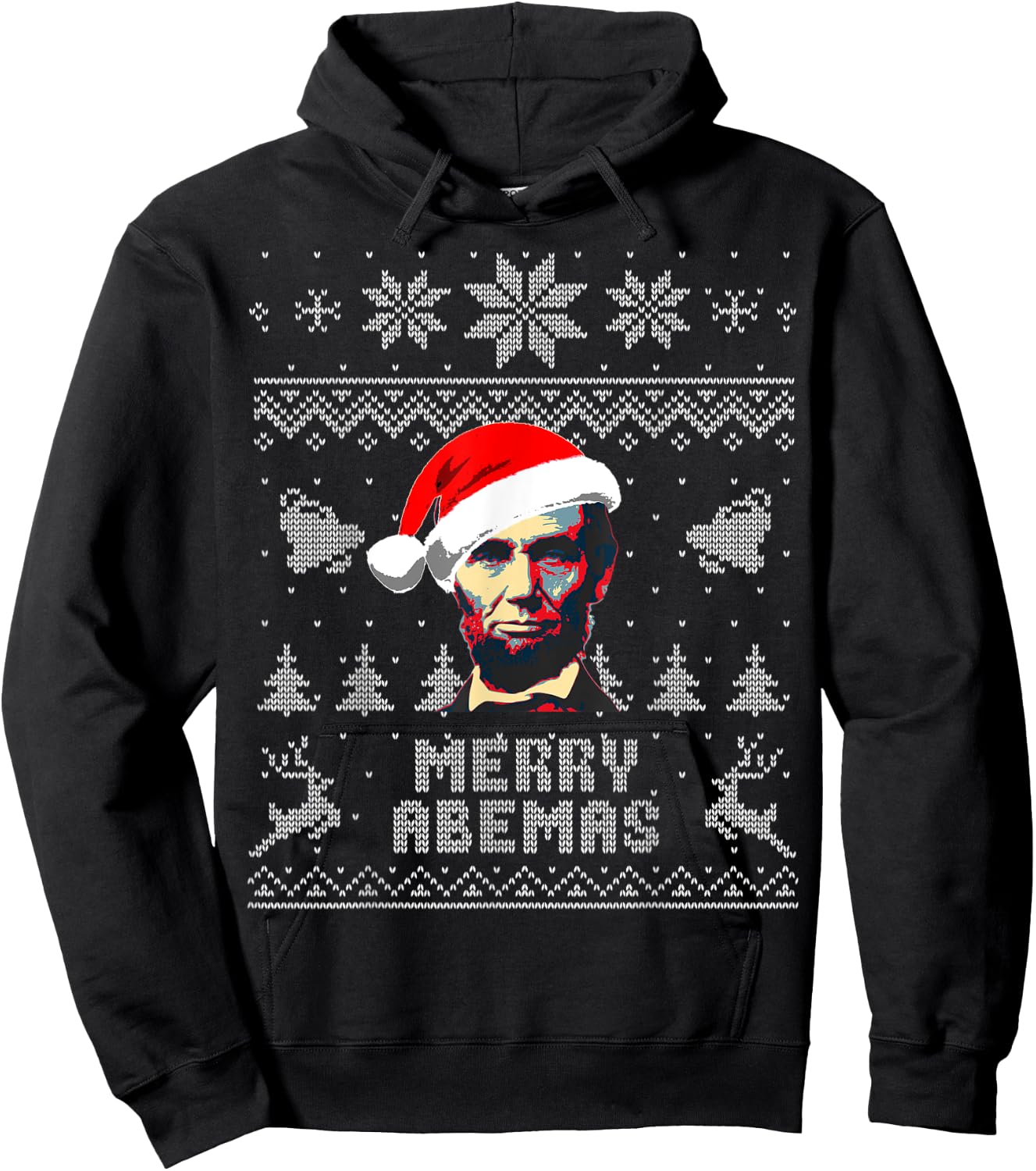 Abraham Lincoln Merry Abemas Funny Christmas Hoodie - Hoodie | Black
