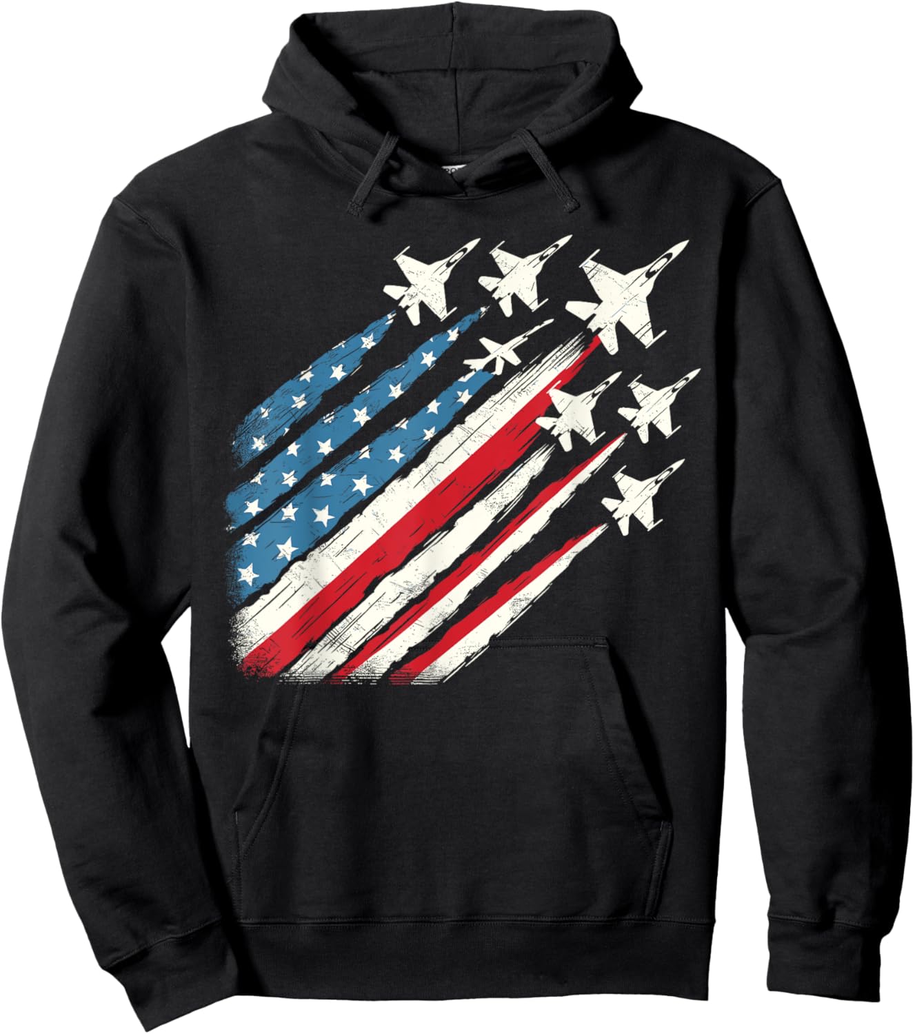 Patriotic USA Fighter Jets 4th of July Girls Kids Men Hoodie - Hoodie | Black