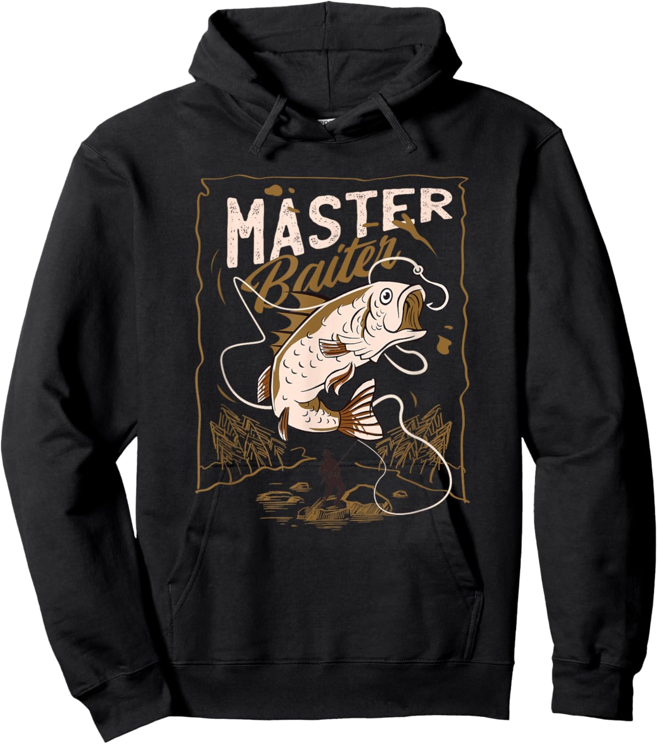 Funny Professional Master Baiter Fishermen Adult Humor Hoodie - Hoodie | Black