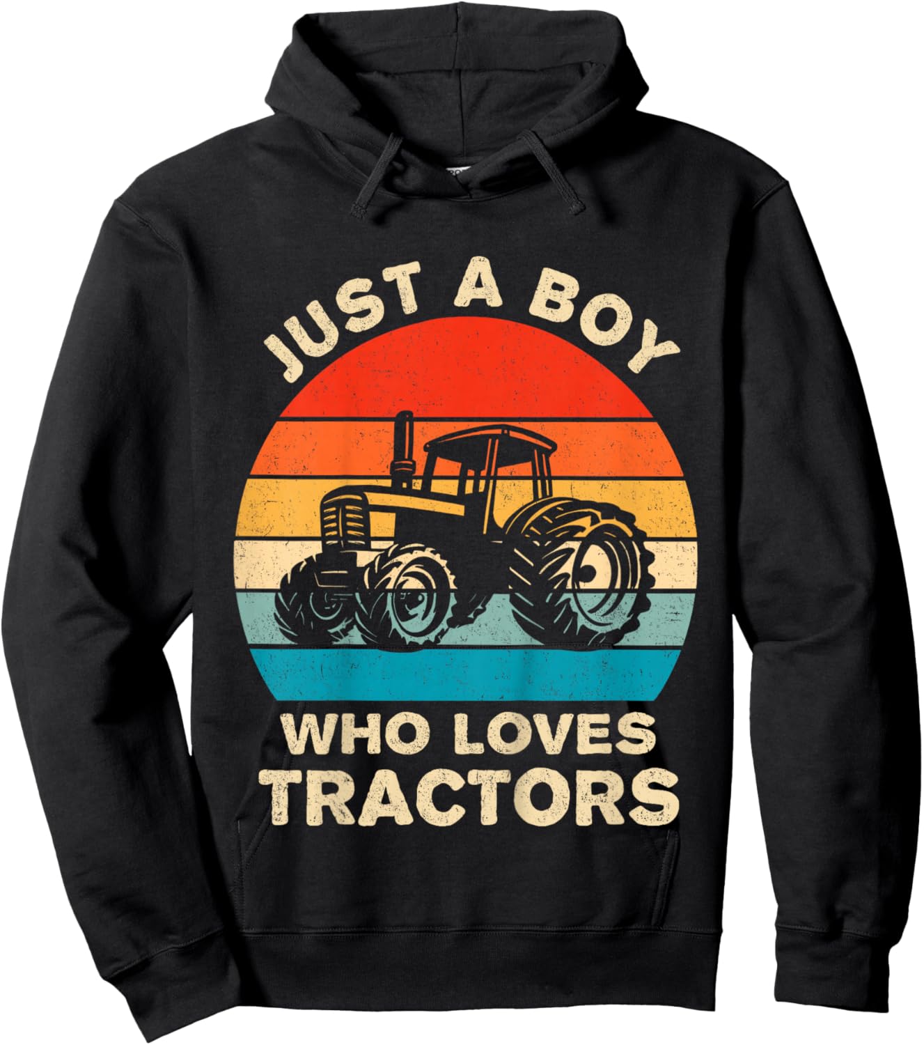 Kids Farm Lifestyle Just A Boy Who Loves Tractors Boys Hoodie - Hoodie | Black