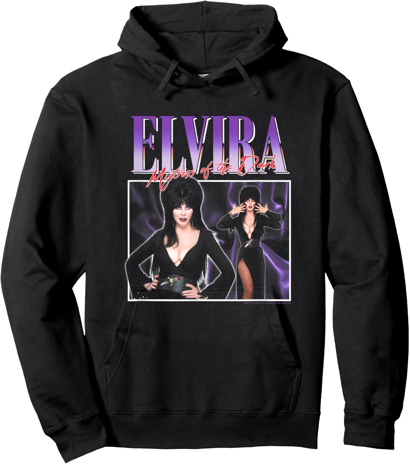 Elvira, Mistress of The Dark Purple 90's Horror Hoodie - Hoodie | Black