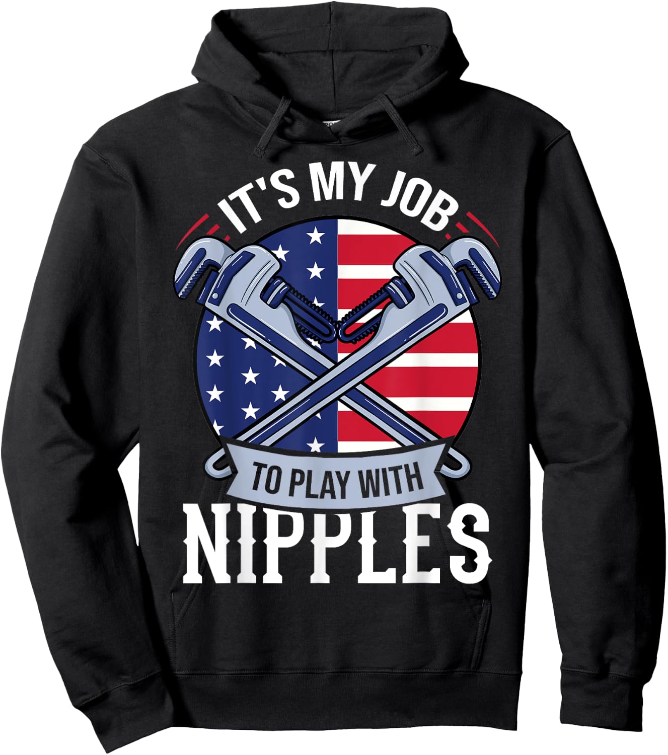 Pipefitter Steamfitter Gift Plumber USA American Flag Women Men Hoodie - Hoodie | Black