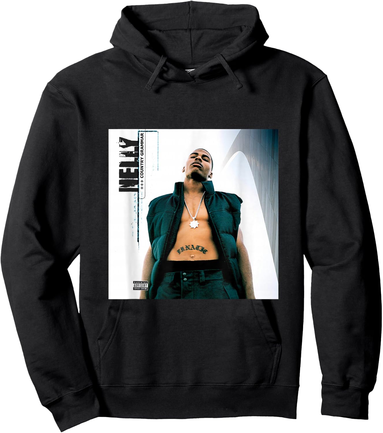 Nelly's Country Grammar Album Cover Derrty Entertainment Hoodie - Hoodie | Black