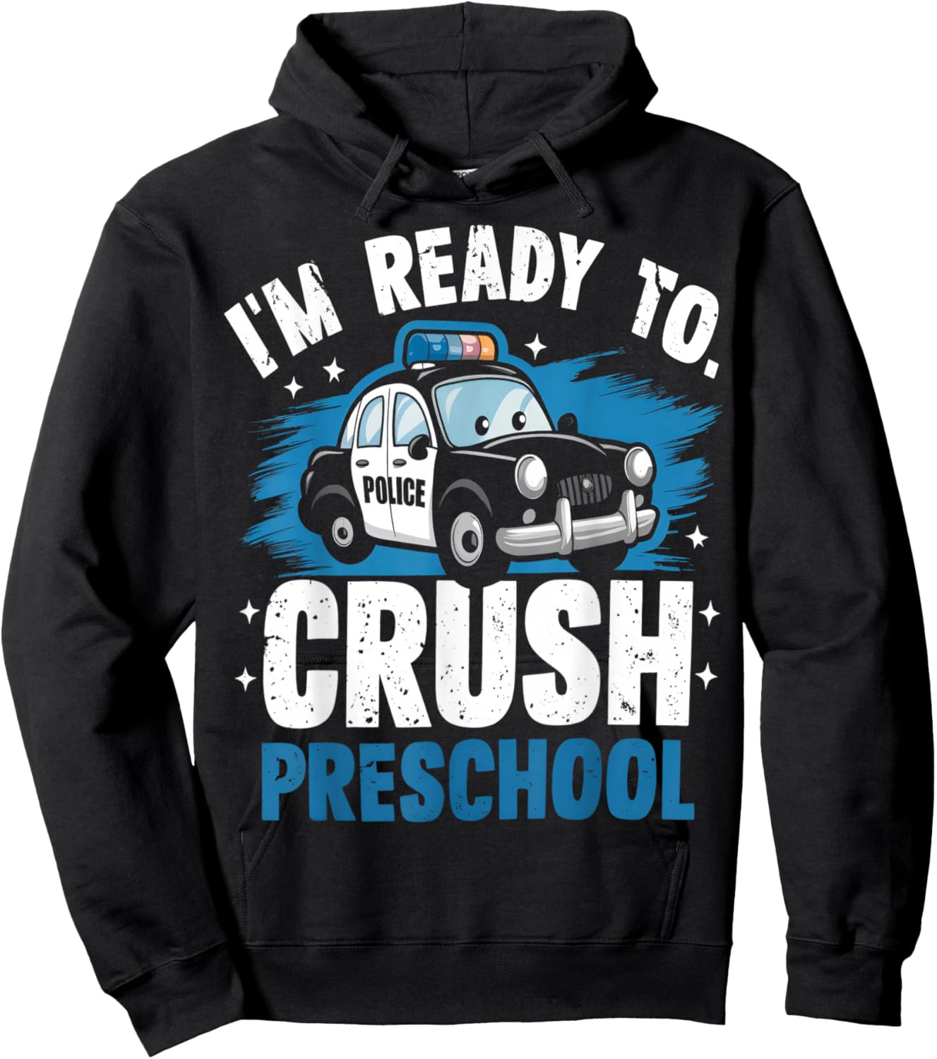 Back To School First Day Of Preschool Police Car Boys Hoodie - Hoodie | Black