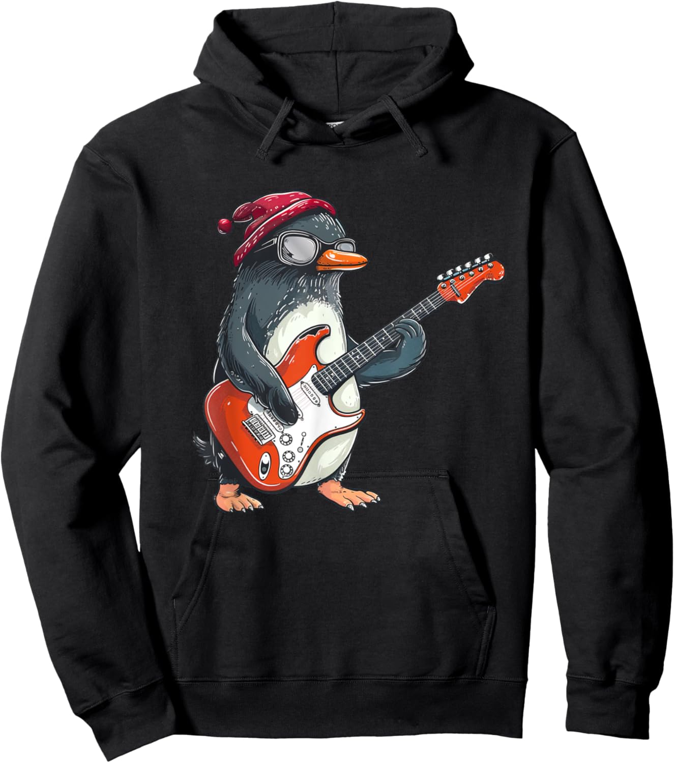 Awesome Guitar Penguin Costume for Boys and Girls Hoodie - Hoodie | Black