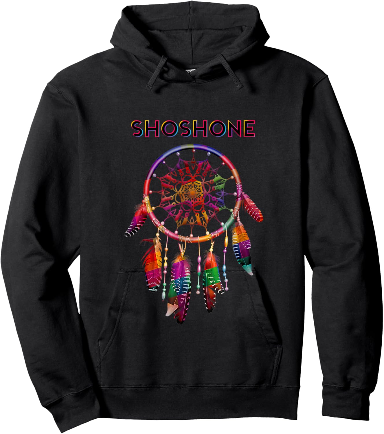 Shoshone Native American Indian Colorful Dreamcatcher Tribal Hoodie - Hoodie | Black