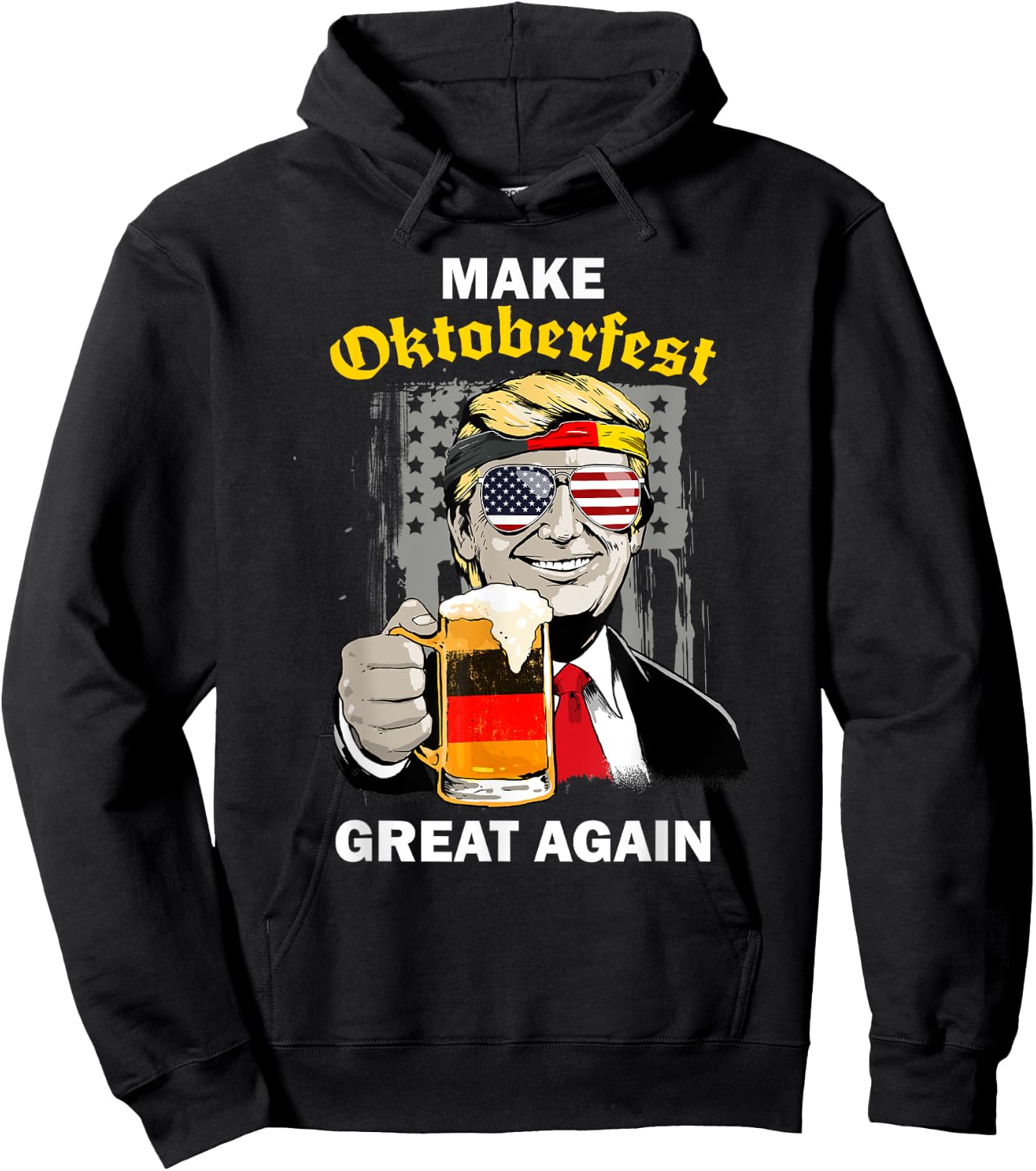 Make Oktoberfest Great Again Trump Germany Beer Cheers Men Hoodie - Hoodie | Black