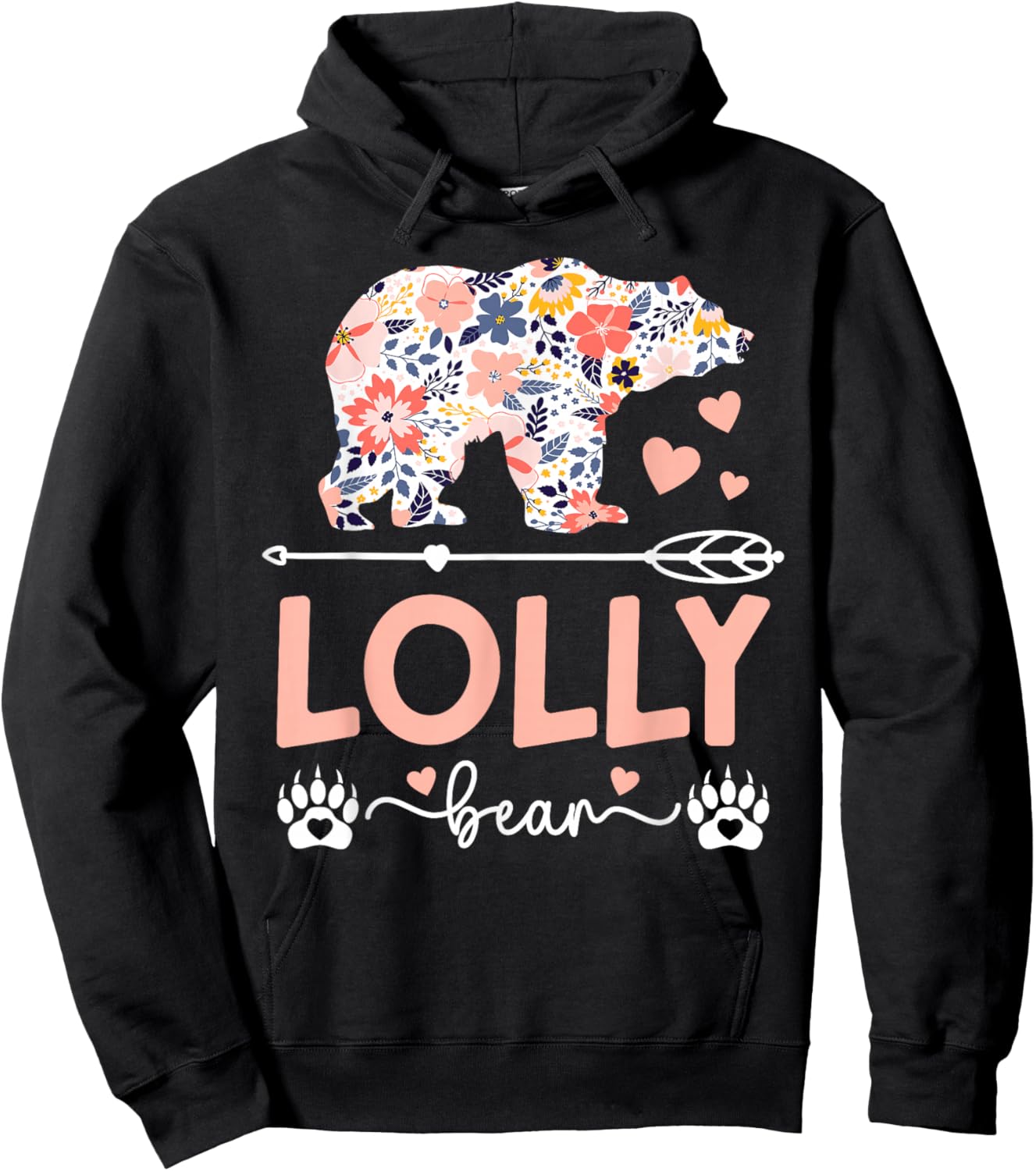 Lolly Bear Lolly Grandma Lolly Grandmother Hoodie - Hoodie | Black