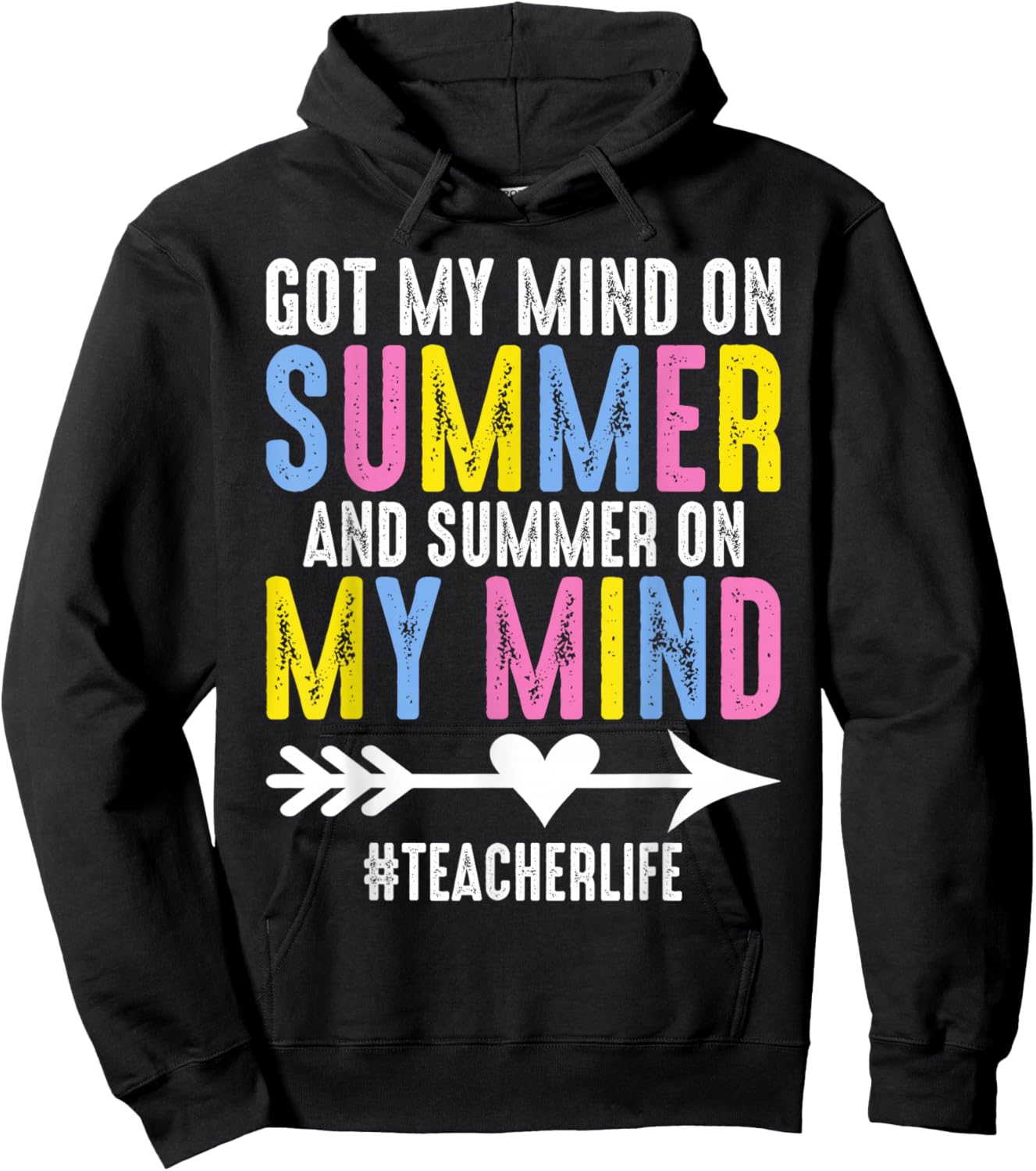 Got My Mind On Summer Teacher Life Funny Summer Teacher Hoodie - Hoodie | Black
