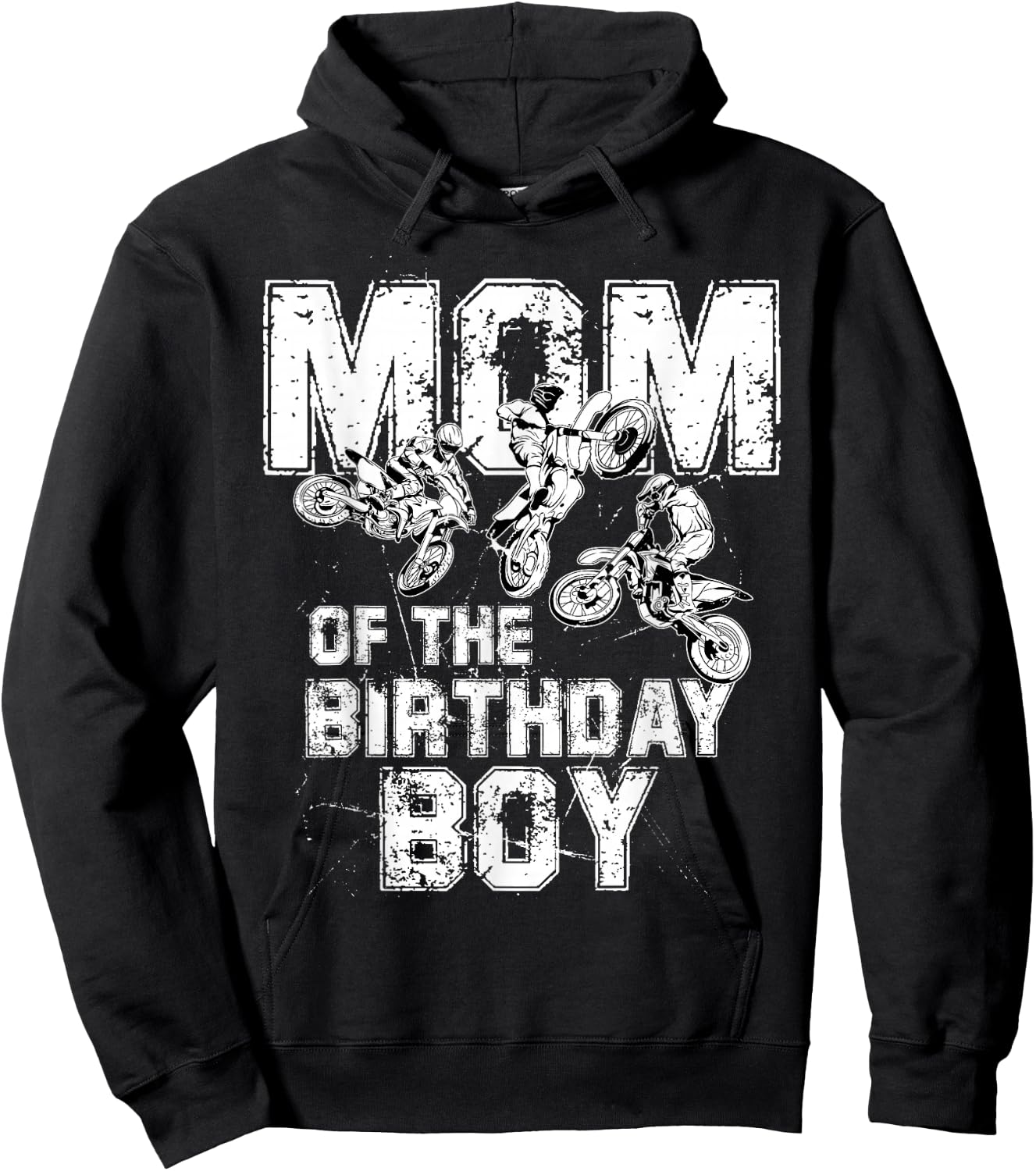 Mom Of The Birthday Boy Dirt Bike Motorcycle Hoodie - Hoodie | Black
