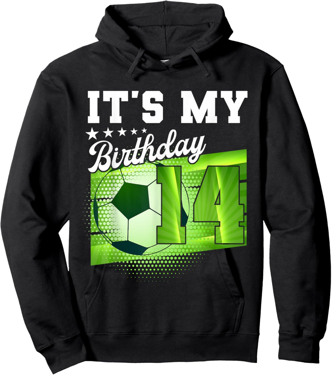 Birthday Boy 14 Soccer Its My 14th Birthday Boys Soccer Hoodie - Hoodie | Black