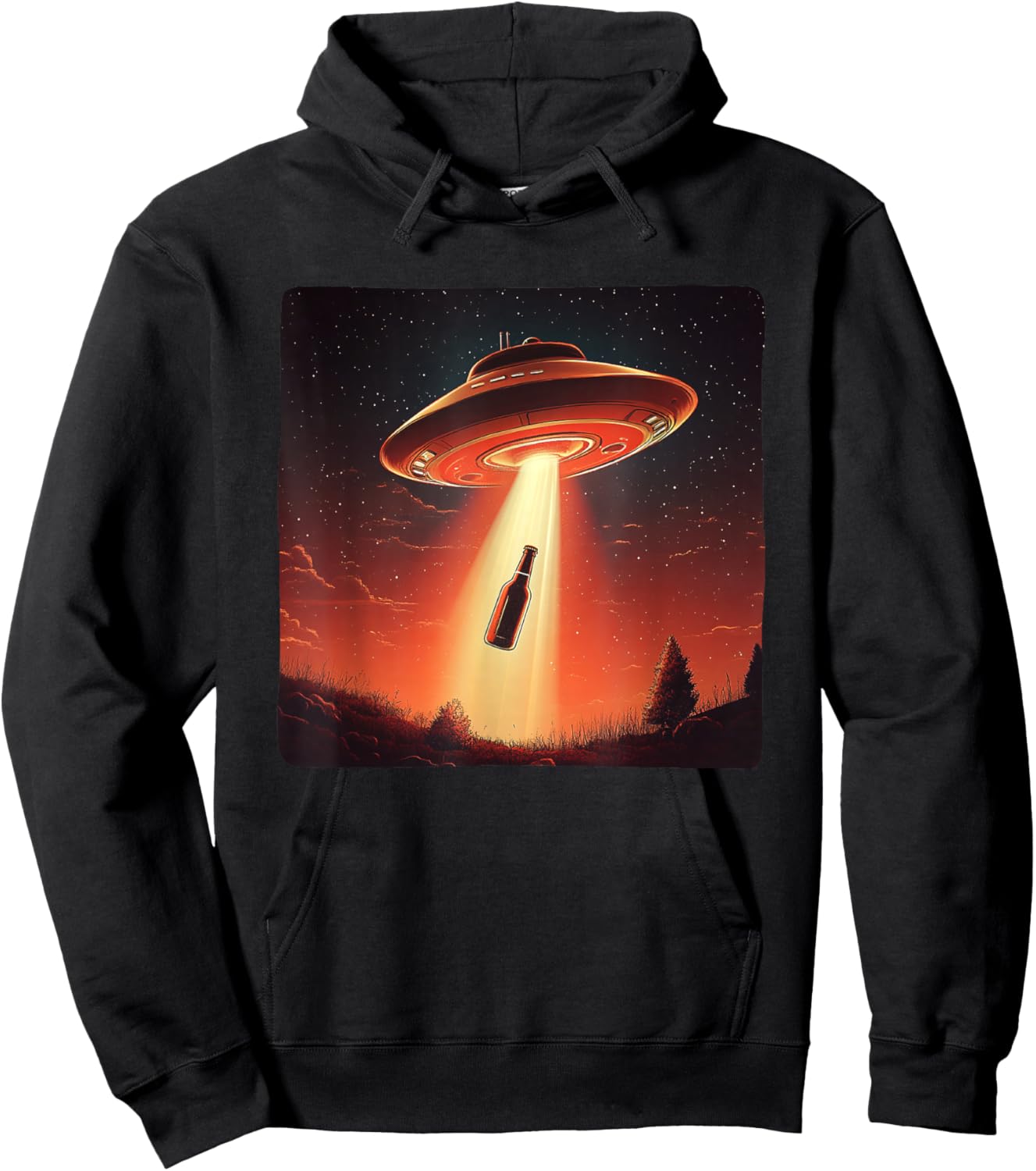 Funny UFO beams beer up for Alien Lovers Hoodie - Hoodie | Black