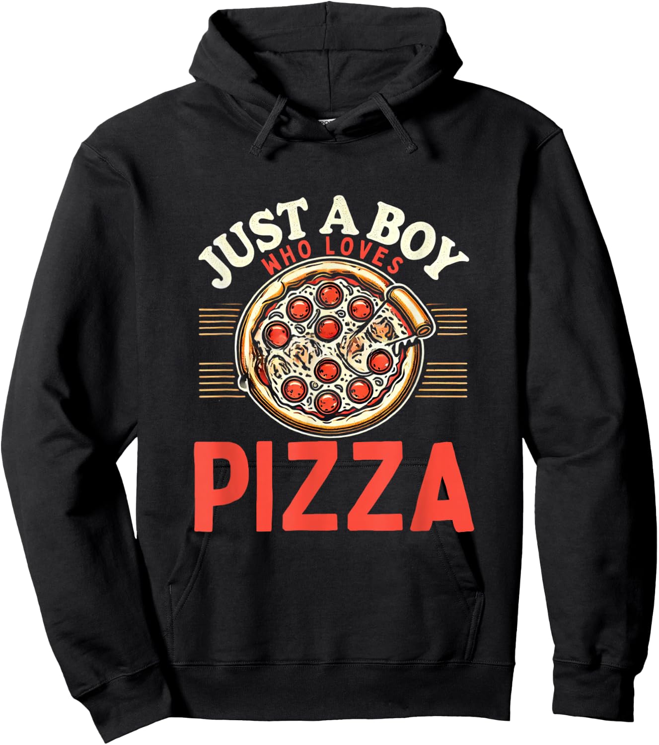 Funny Pizza Lover Foodie Pizza Boys Pizza Hoodie - Hoodie | Black