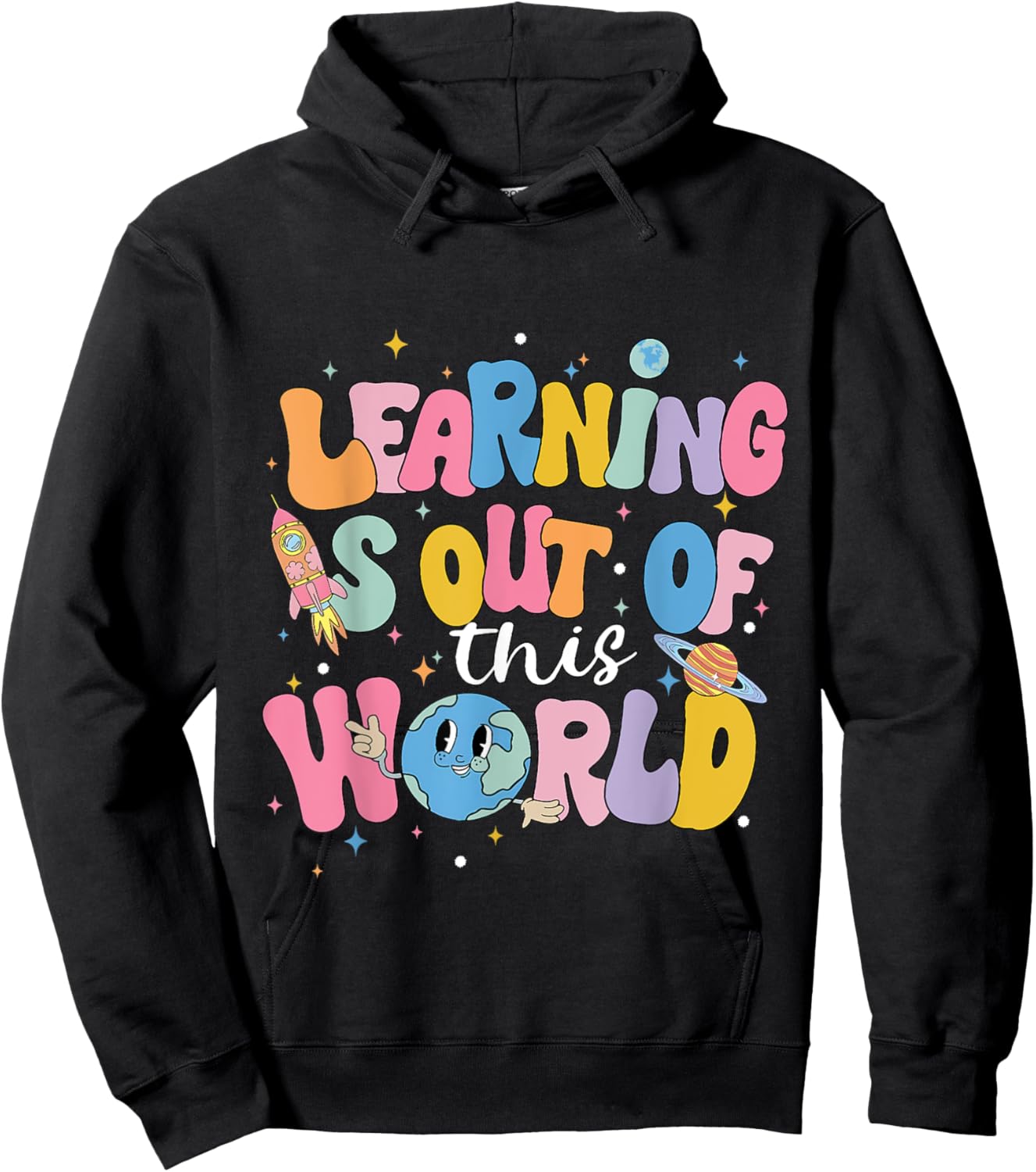 Learning Is Out Of This World Solar System Back To School Hoodie - Hoodie | Black