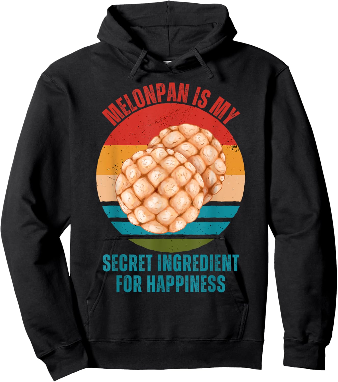 Vintage Melonpan Is My Secret Ingredient For Happiness Hoodie - Hoodie | Black