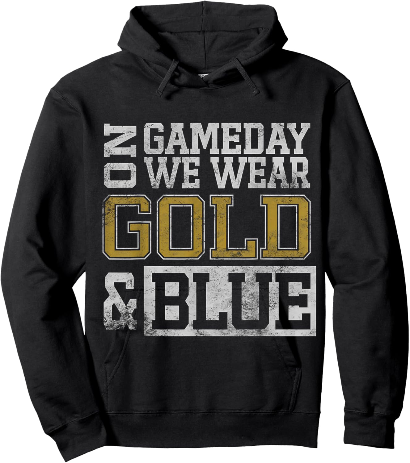Blue Gold Game Day Group School Tournament Team Cheerleaders Hoodie - Hoodie | Black