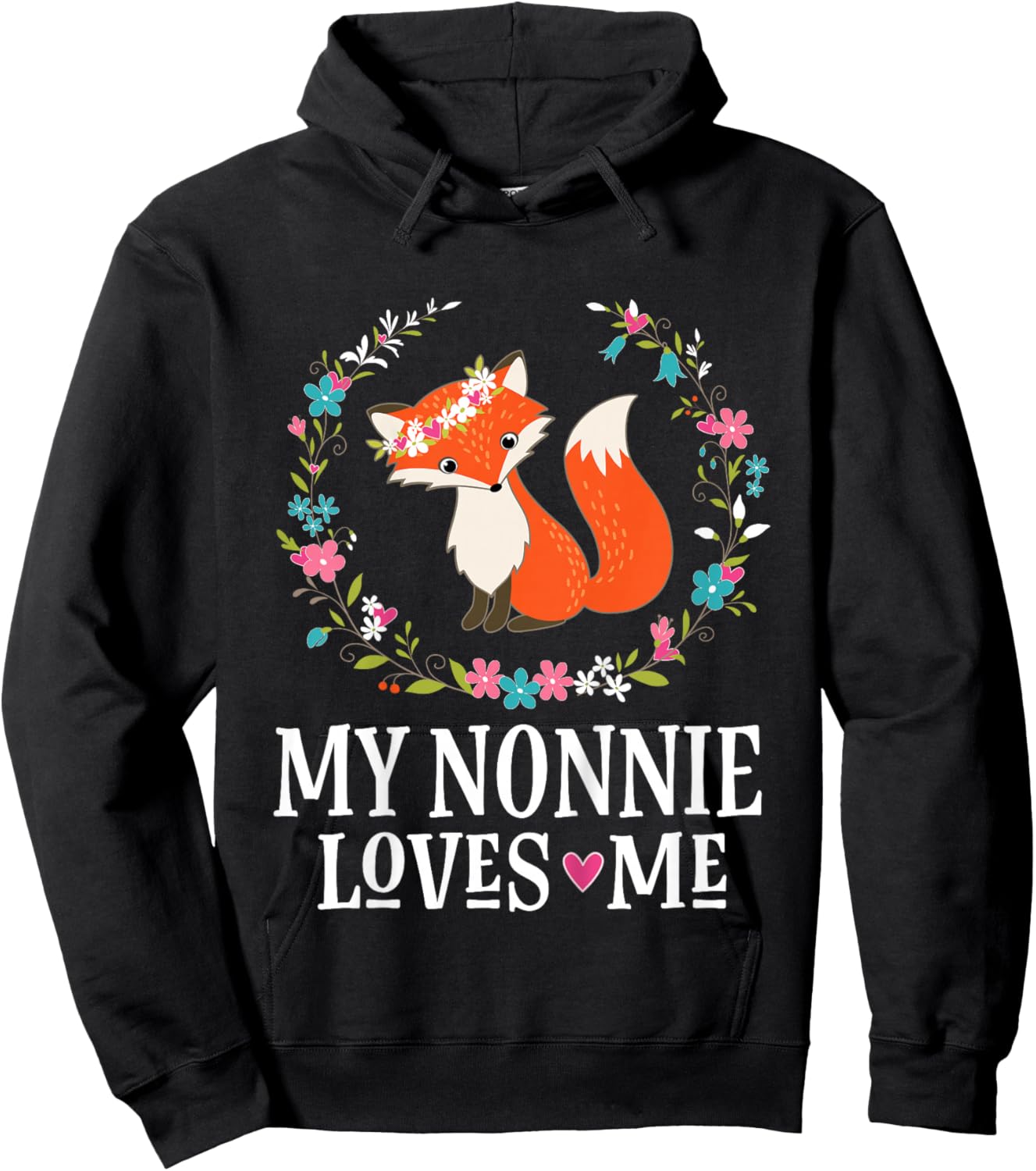 My Nonnie Loves Me Granddaughter Fox Hoodie - Hoodie | Black