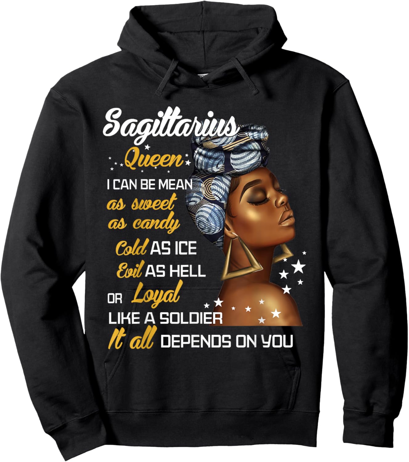 Birthday Gift Sagittarius Queen November or December Women Hoodie - Hoodie | Black
