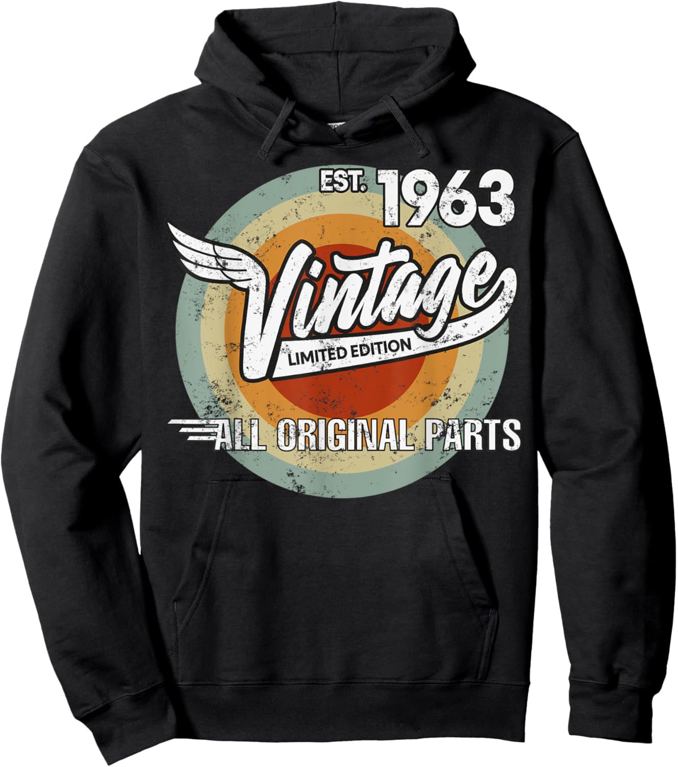 1963 Born Made in 1963 Vintage Biker Birthday Gifts Hoodie - Hoodie | Black