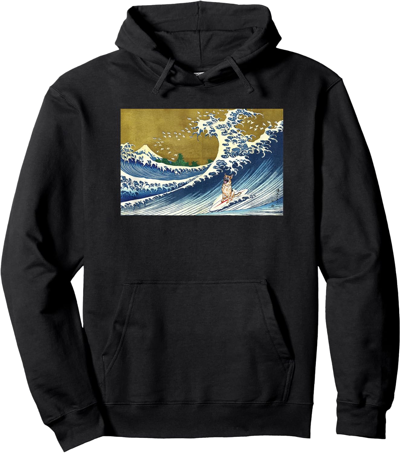 Dog Lover Retro Vintage Surfing A Wave German Shepherd Hoodie - Hoodie | Black