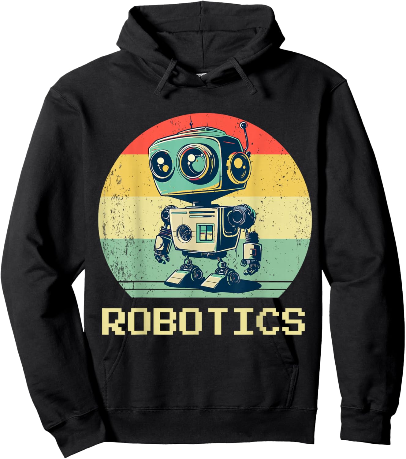 Retro Vintage Robot Robotics Engineer Engineering Hoodie - Hoodie | Black
