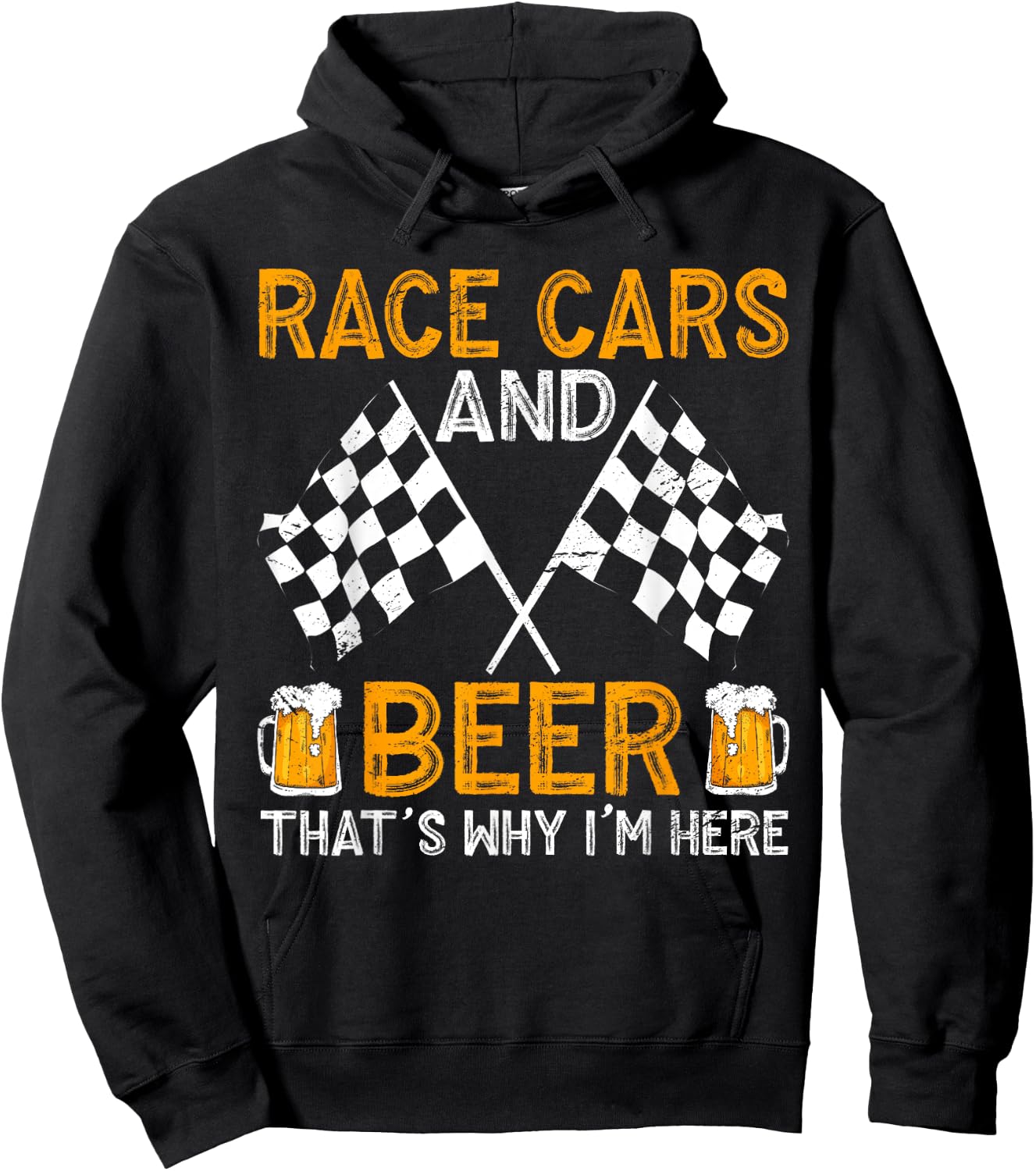 Race Cars And Beer That's Why I'm Here Hoodie - Hoodie | Black