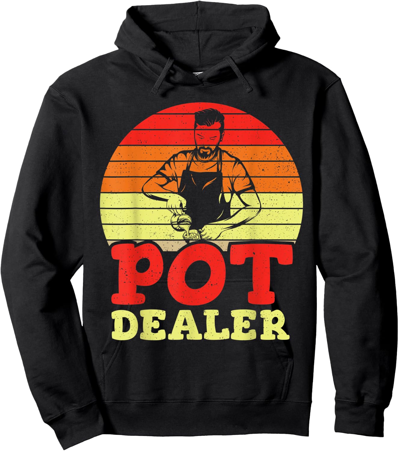 Vintage Pot Dealer Distressed Barista Coffee Lovers Hoodie - Hoodie | Black
