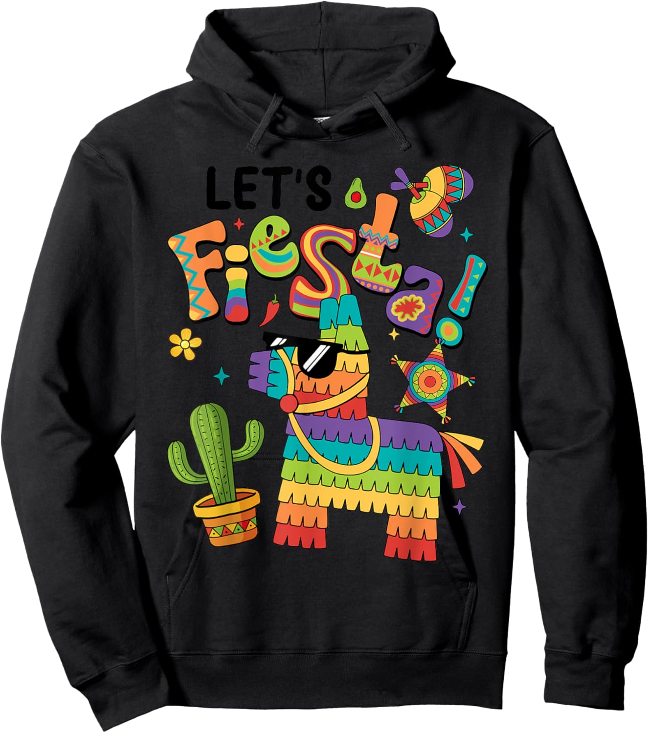 Let's Fiesta Pinata Cinco De Mayo Party Mexican Men Women Hoodie - Hoodie | Black
